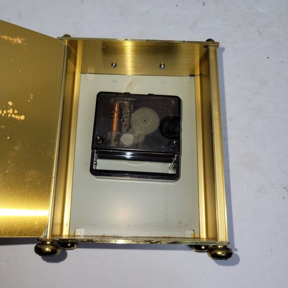 Vtg Hamilton Quartz Clock Gold Metal Made in West Germany Time Communism Retro - Picture 9 of 12